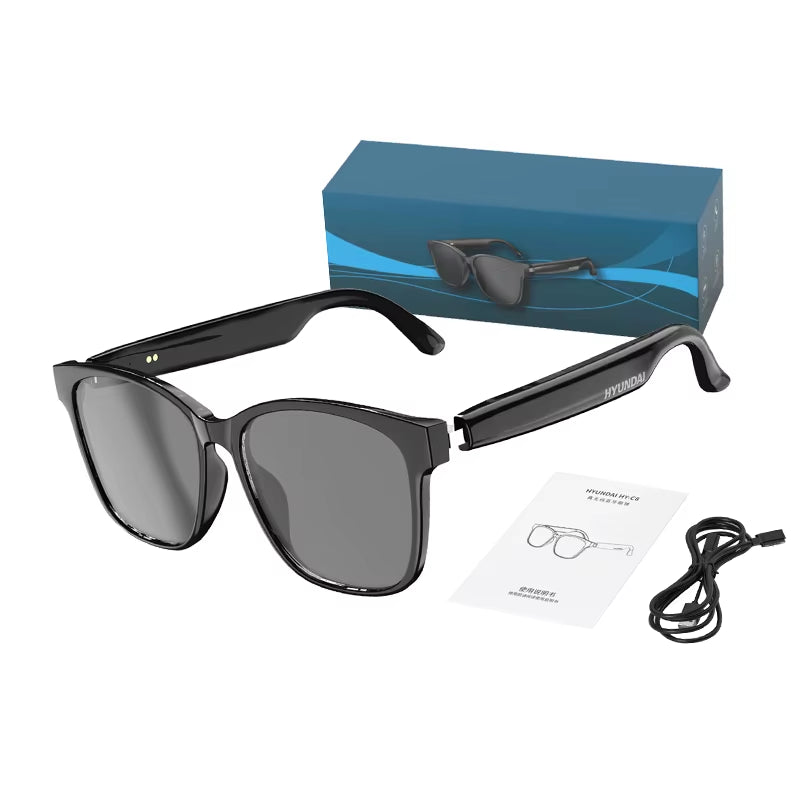 HY-C8 AI Smart Glasses with Real-Time Language Translation, Bluetooth Headphone, and AI Chat Features